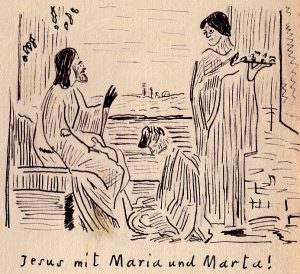 Jesus mit Maria und Martha