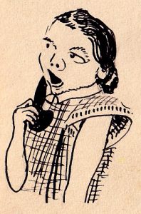 Mädchen spricht ins  Telefon