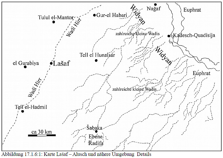 Skizze der Landschaft zwischen dem Euphrat in Babylonien und der Arabischen Wüste